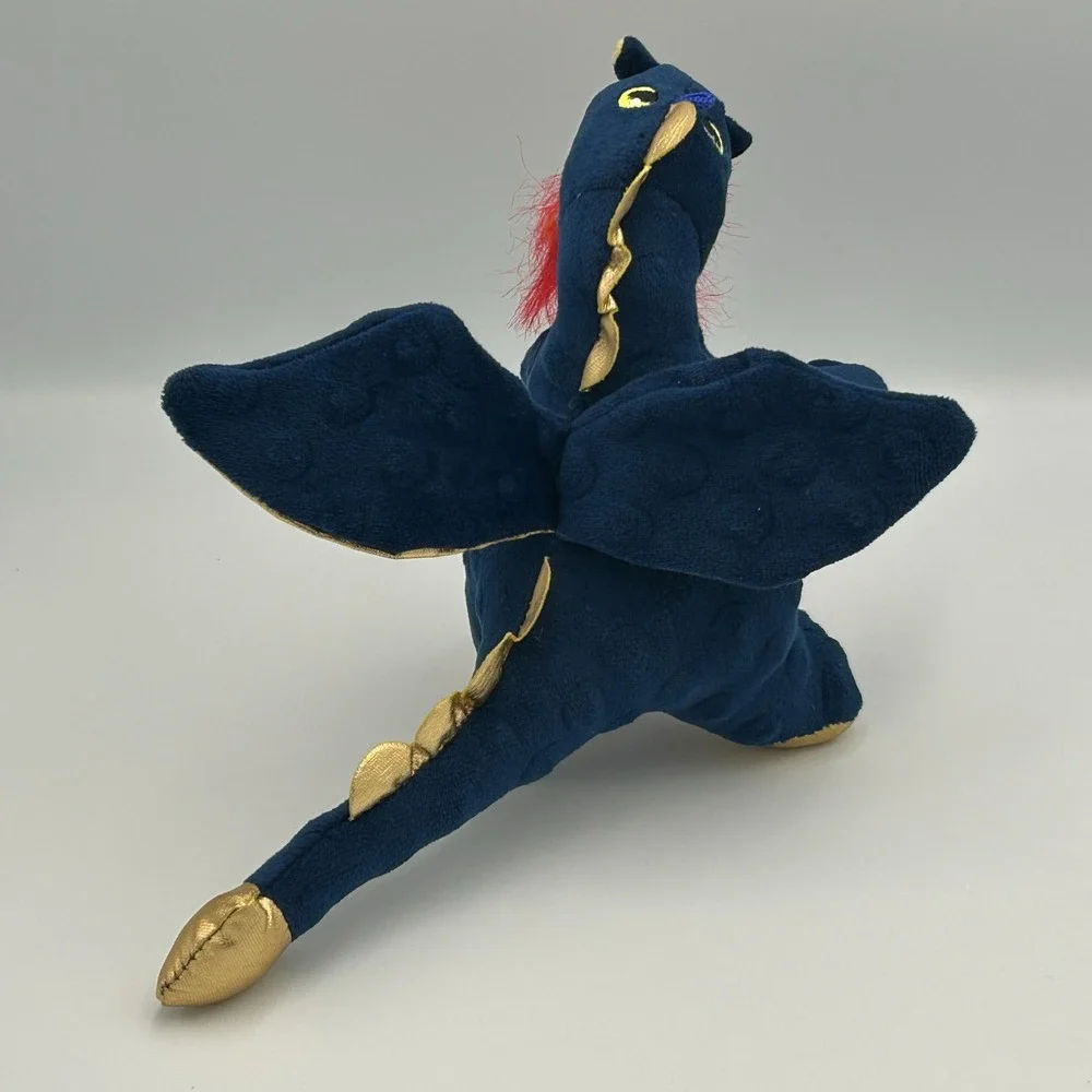 Bow Wow Pet Dog Toy Dragon Blue Squeaks‎ Cuddle Toss Fetch Crinkle Happy Dog Fun